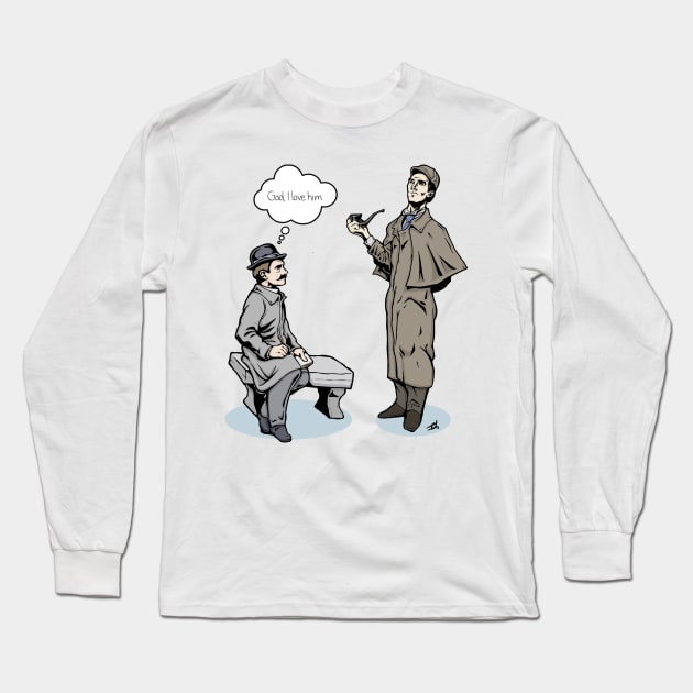 Victorian Sherlock and Watson - God, I love him. Long Sleeve T-Shirt by IT-Anastas
